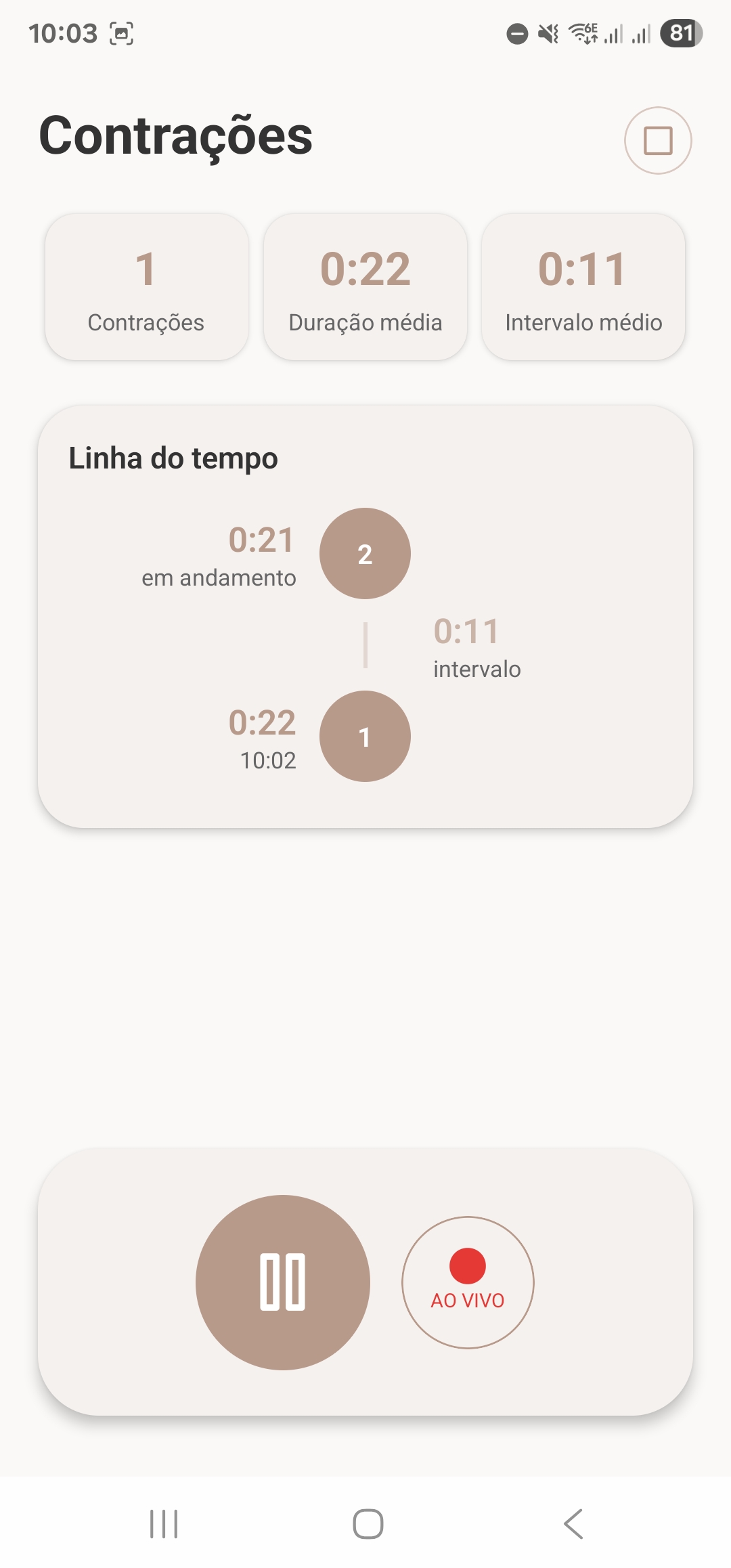 App Contador de Contrações